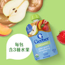 Gerber 嘉寶有機果蓉 - 梨•桃•士多啤梨 99克 X 6包裝  (1箱)
