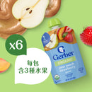 Gerber 嘉寶有機果蓉 - 梨•桃•士多啤梨 99克 X 6包裝  (1箱)
