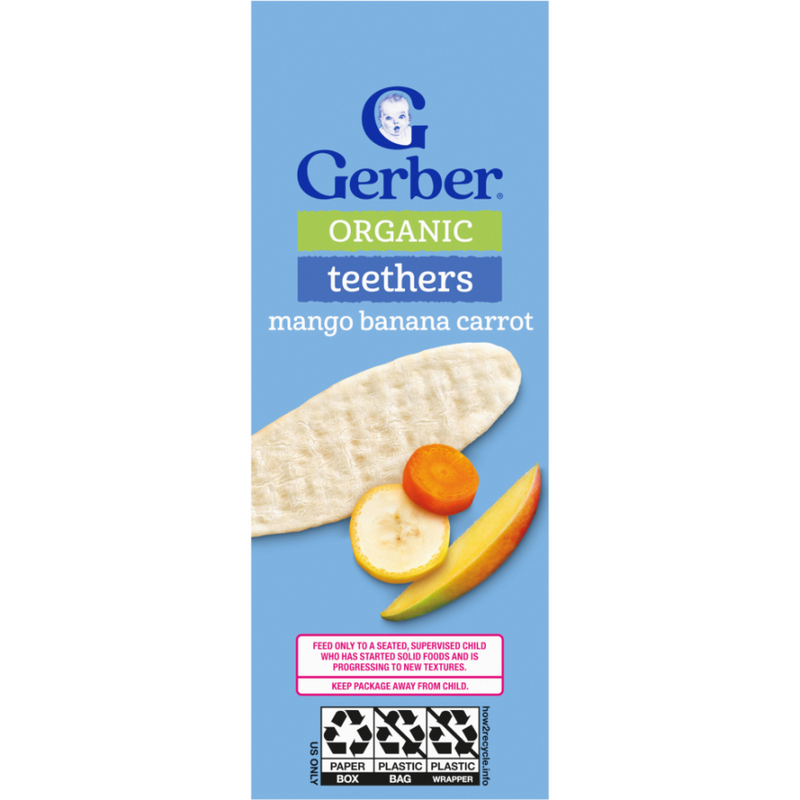 GERBER®有機純米磨牙米餅 (香蕉胡蘿蔔芒果味) (2片 x 12包) (新舊包裝隨機發送)